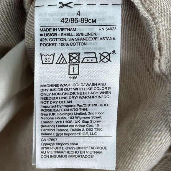 Banana Republic Womens 4 Linen Cotton Utility Dress Button Up Short Sleeve - Picture 6 of 13